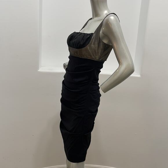 Nicole Miller Collection Sheath Tuck Dress Cocktail Party Size 6 - Picture 3 of 13